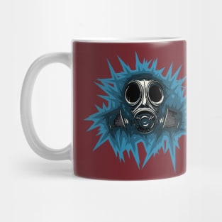 Gasmask with spikey background alternate Mug